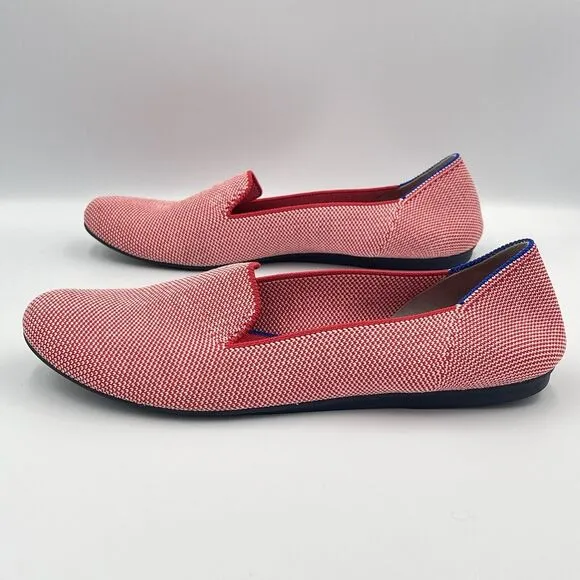 Rothy's Lollipop Loafers RARE Red Womens Size 7.5 Shoes Flats Round Toe Retired