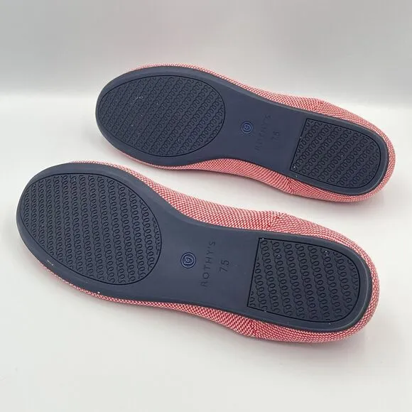 Rothy's Lollipop Loafers RARE Red Womens Size 7.5 Shoes Flats Round Toe Retired