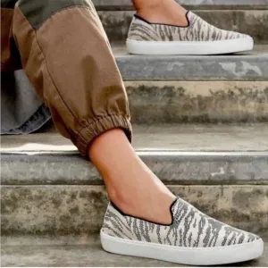 Rothy's Maritime Tiger Striped Print Slip On Sneakers Size 5