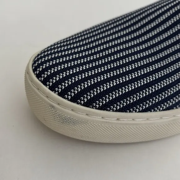 Rothy’s Navy Blue White Striped Slip On Comfort Sneakers Travel Women’s Size 9