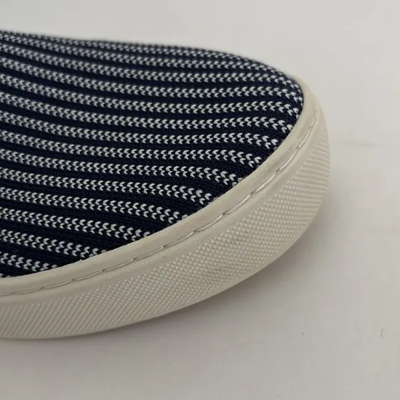 Rothy’s Navy Blue White Striped Slip On Comfort Sneakers Travel Women’s Size 9