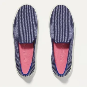 Rothy's Navy Striped Slip-on Sneakers Riviera Pinstripe size 9