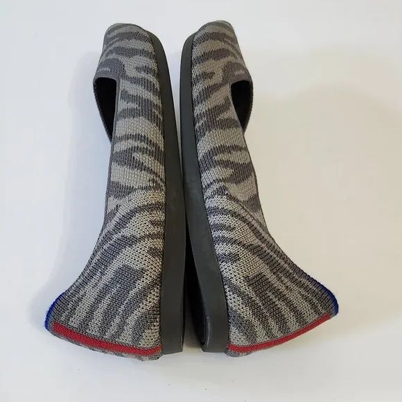 Rothys Pointy Toe Zebra Print Flats