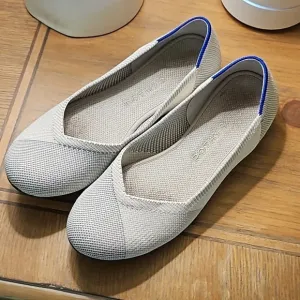 Rothys Rare Round Toe Flats in Sea Glass Grey