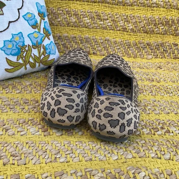 Rothy’s Retired Round Toe Leopard flats 8.5