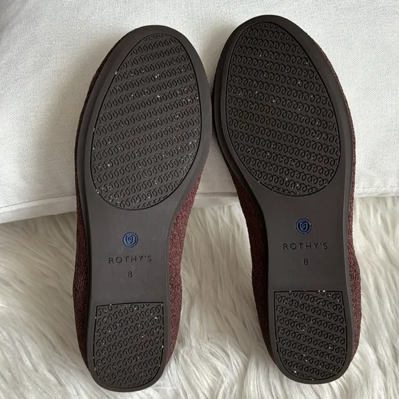 Rothy's Retired Truffled Python Round Toe Flats Size 8
