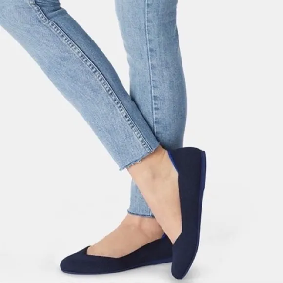 Rothy's Round Toe Flats Maritime Navy Blue Size 11
