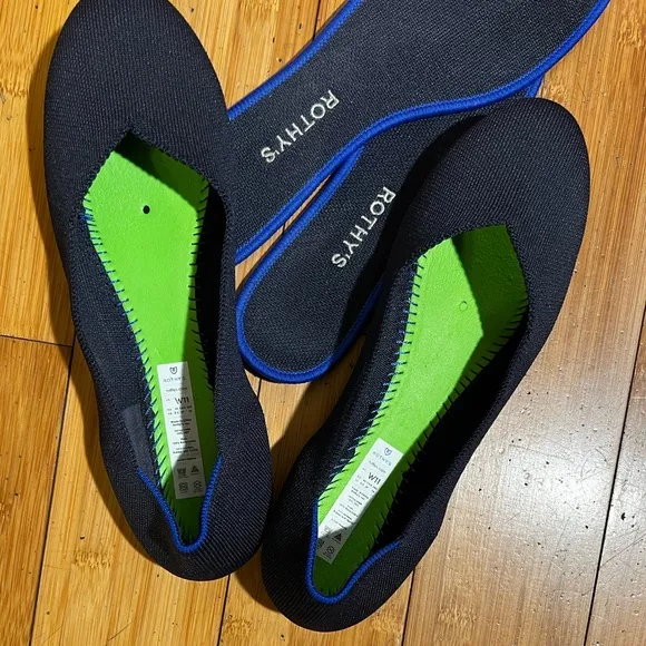 Rothy's Round Toe Flats Maritime Navy Blue Size 11