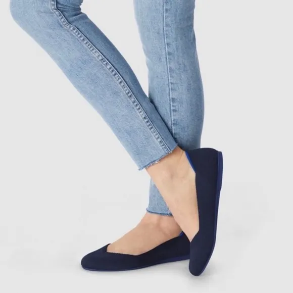 Rothy's Round Toe Flats Maritime Navy Blue Size 11