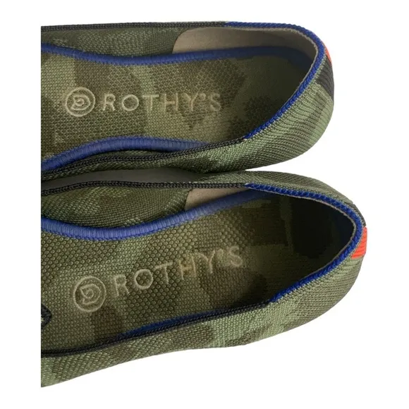 Rothy's Round Toe Knit Ballet Flats Slip On size 8 CAMOUFLAGE