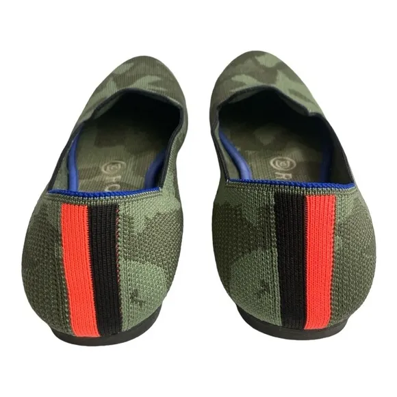 Rothy's Round Toe Knit Ballet Flats Slip On size 8 CAMOUFLAGE