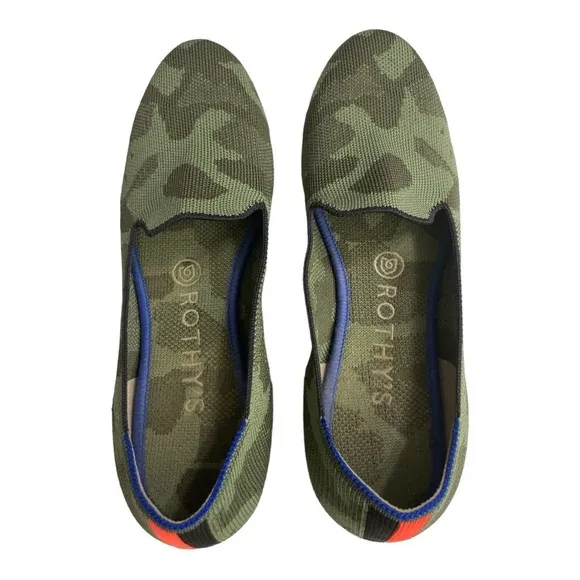 Rothy's Round Toe Knit Ballet Flats Slip On size 8 CAMOUFLAGE