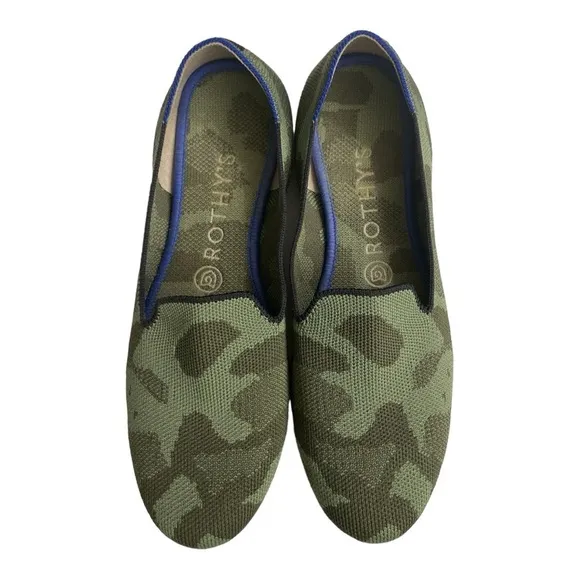 Rothy's Round Toe Knit Ballet Flats Slip On size 8 CAMOUFLAGE