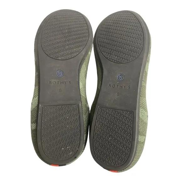 Rothy's Round Toe Knit Ballet Flats Slip On size 8 CAMOUFLAGE