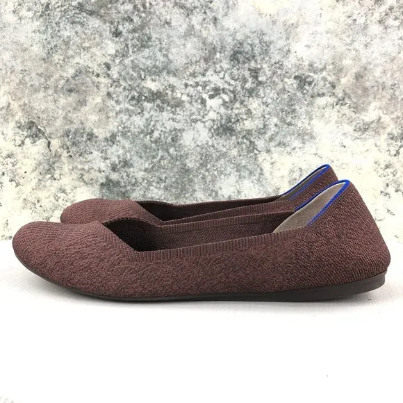 ROTHYS Size 12 Limited Edition The Flat Truffle Python Knit Ballet Flats Retired