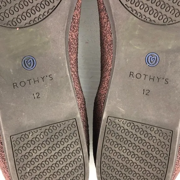 ROTHYS Size 12 Limited Edition The Flat Truffle Python Knit Ballet Flats Retired