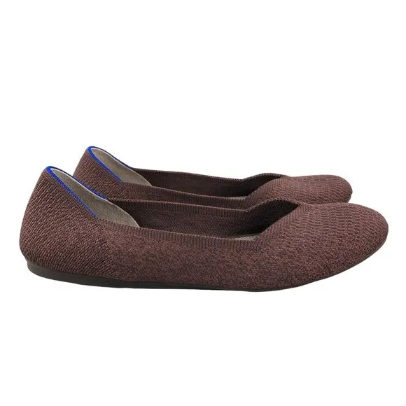 ROTHYS Size 12 Limited Edition The Flat Truffle Python Knit Ballet Flats Retired
