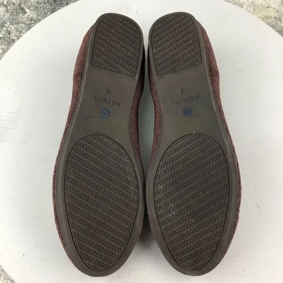 ROTHYS Size 12 Limited Edition The Flat Truffle Python Knit Ballet Flats Retired