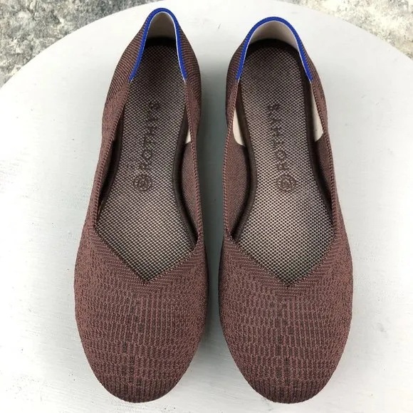 ROTHYS Size 12 Limited Edition The Flat Truffle Python Knit Ballet Flats Retired