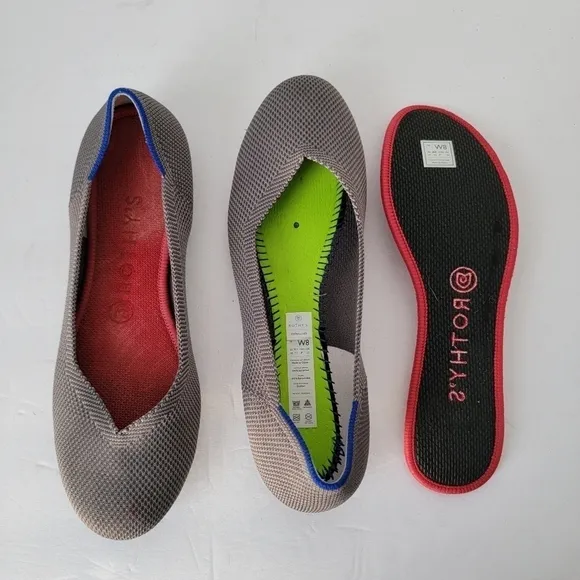 Rothy's The flat Gray round toe Birdseye flats size 8