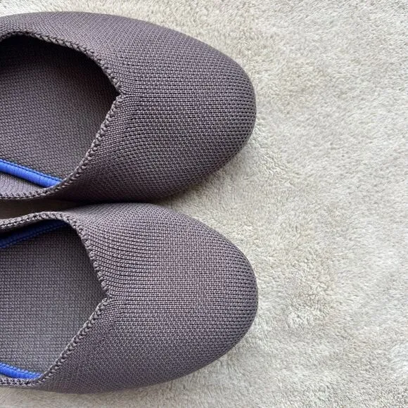 Rothy's The Flat Mink Brown Stretch Fabric Round Toe Ballet Flat Shoes Women 8.5