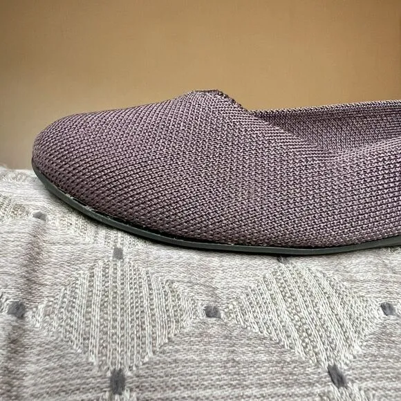 Rothy's The Flat Mink Brown Stretch Fabric Round Toe Ballet Flat Shoes Women 8.5