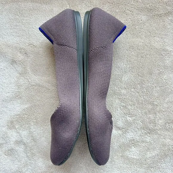 Rothy's The Flat Mink Brown Stretch Fabric Round Toe Ballet Flat Shoes Women 8.5