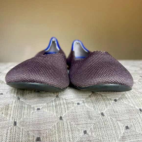 Rothy's The Flat Mink Brown Stretch Fabric Round Toe Ballet Flat Shoes Women 8.5