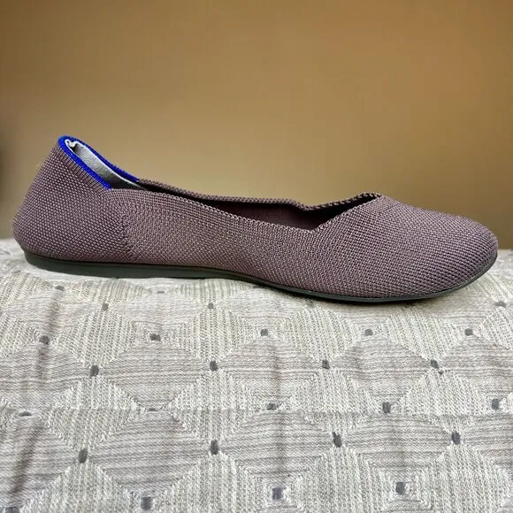 Rothy's The Flat Mink Brown Stretch Fabric Round Toe Ballet Flat Shoes Women 8.5