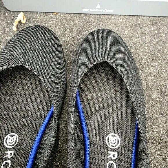 Rothy’s The Flats Shoes Womens Size 9.5 Black Round Toe Ballet Flat Slip On