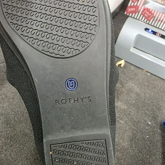 Rothy’s The Flats Shoes Womens Size 9.5 Black Round Toe Ballet Flat Slip On