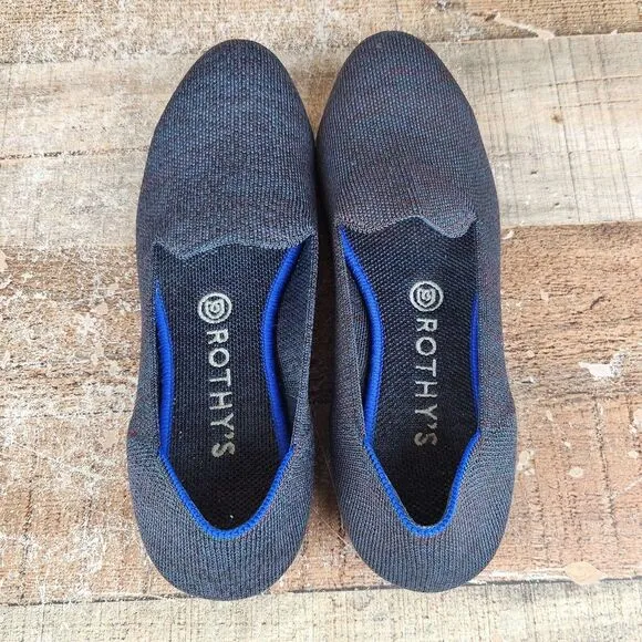 Rothy's The Flats Women's Size 8.5 Navy Ballet Slip On Round Toe Comfort Shoes‎