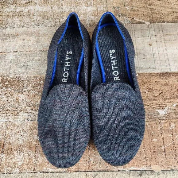 Rothy's The Flats Women's Size 8.5 Navy Ballet Slip On Round Toe Comfort Shoes‎