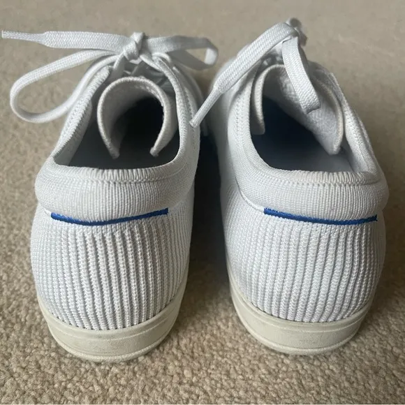 Rothy’s The Lace Up Sneakers in White Size 10 Casual Everyday Travel Commute