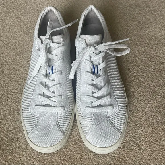 Rothy’s The Lace Up Sneakers in White Size 10 Casual Everyday Travel Commute