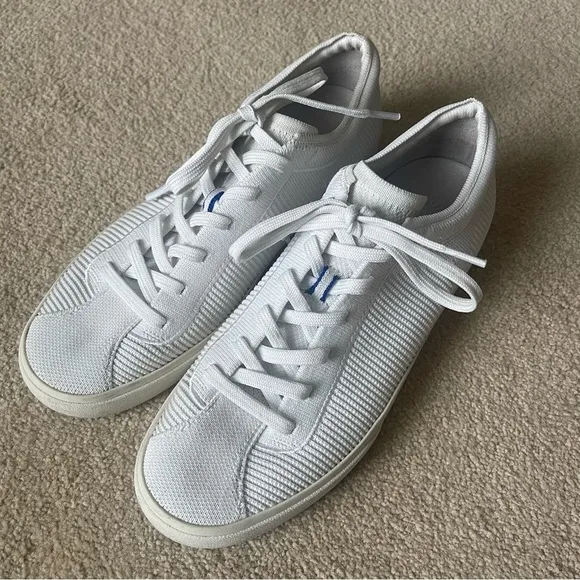 Rothy’s The Lace Up Sneakers in White Size 10 Casual Everyday Travel Commute