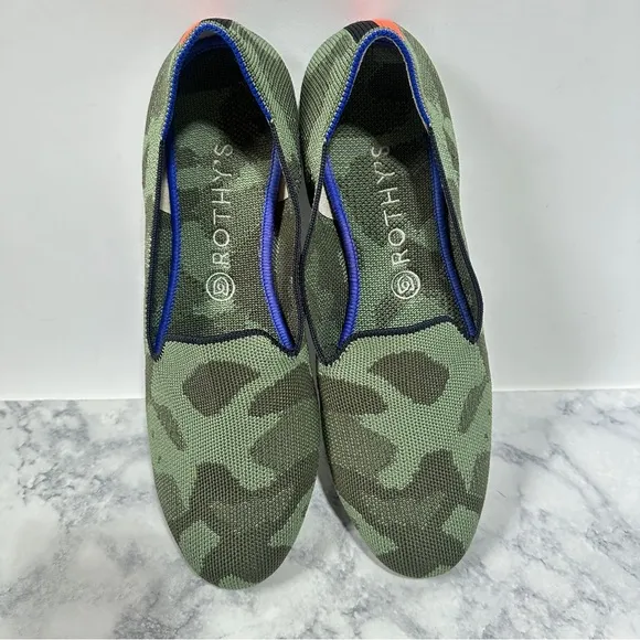 Rothy's The Loafer Olive Camo slip shoes ballet flats loafers