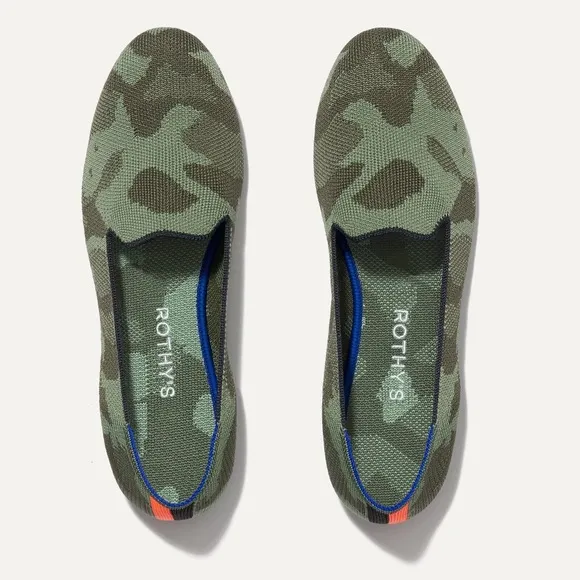 Rothy's The Loafer Olive Camo slip shoes ballet flats loafers