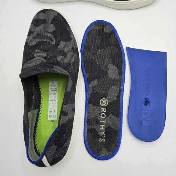 Rothy's | The Original gray camouflage sporty slip-on low-top sneakers WMS 9.5