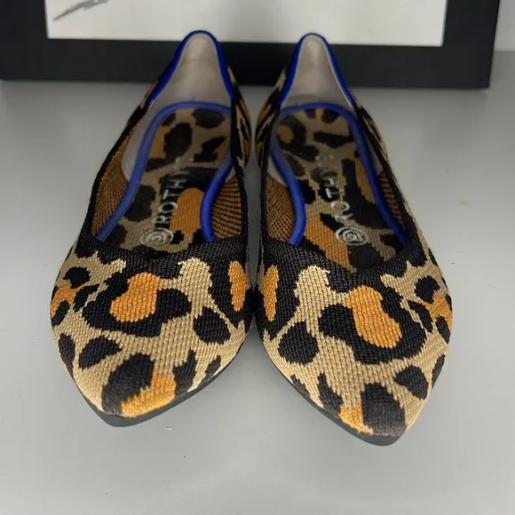 Rothy's The Point Big Cat Flats In Leopard Print Women’s Size 8
