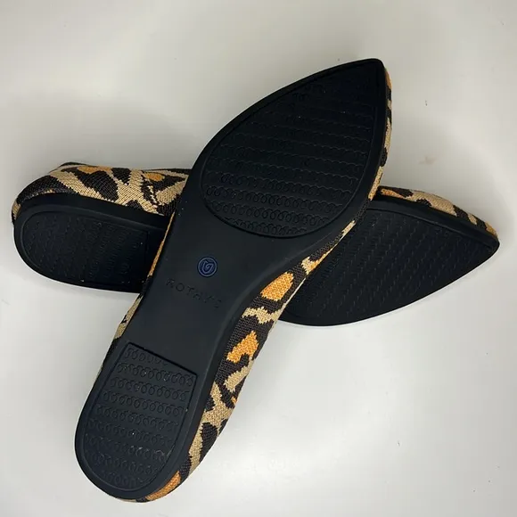 Rothy's The Point Big Cat Flats In Leopard Print Women’s Size 8
