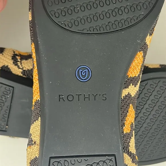 Rothy's The Point Big Cat Flats In Leopard Print Women’s Size 8