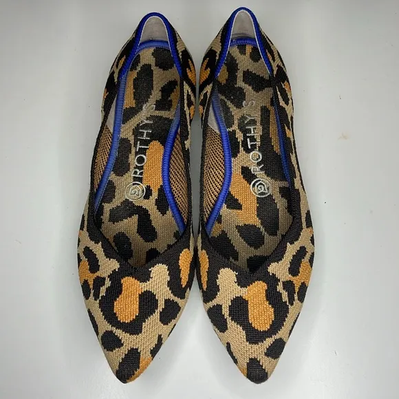 Rothy's The Point Big Cat Flats In Leopard Print Women’s Size 8