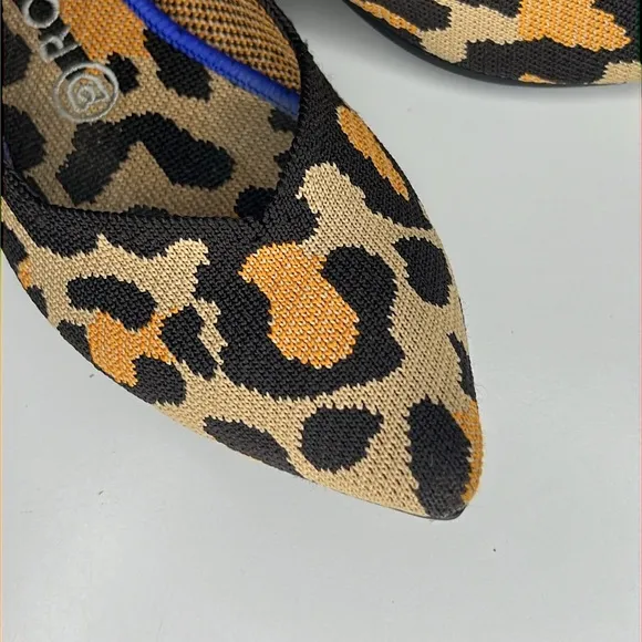Rothy's The Point Big Cat Flats In Leopard Print Women’s Size 8