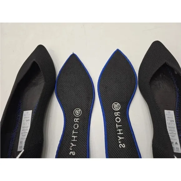 Rothy's The Point Black Knit Pointed Toe Slip On Ballet Flats Size 9 Womens