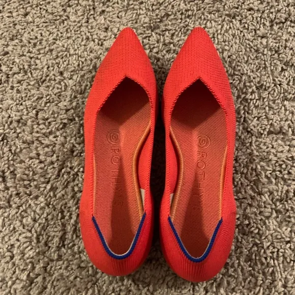 Rothy’s The Point II Flats Point Toe Lollipop Red Casual Classic Basic Size 5.5