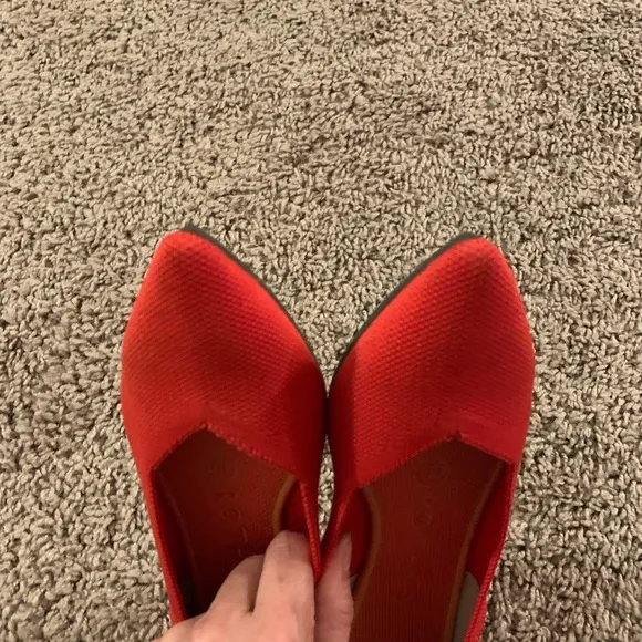 Rothy’s The Point II Flats Point Toe Lollipop Red Casual Classic Basic Size 5.5