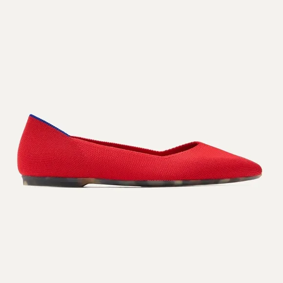 Rothy’s The Point II Flats Point Toe Lollipop Red Casual Classic Basic Size 5.5