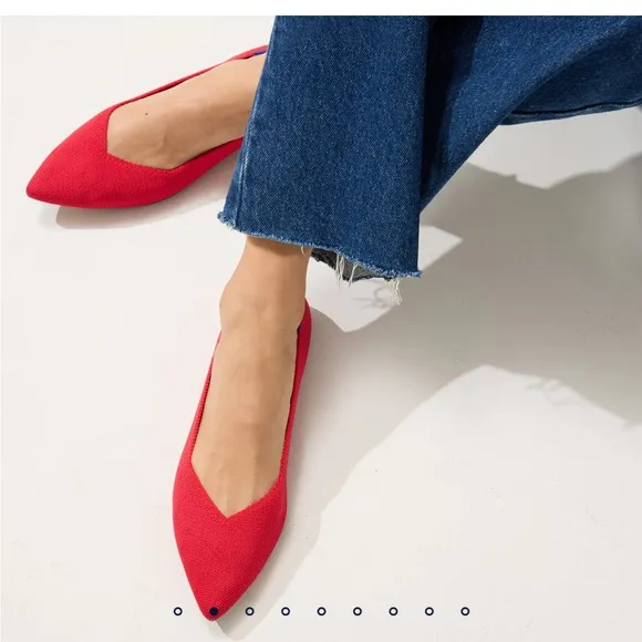 Rothy’s The Point II Flats Point Toe Lollipop Red Casual Classic Basic Size 5.5