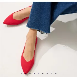 Rothy’s The Point II Flats Point Toe Lollipop Red Casual Classic Basic Size 5.5